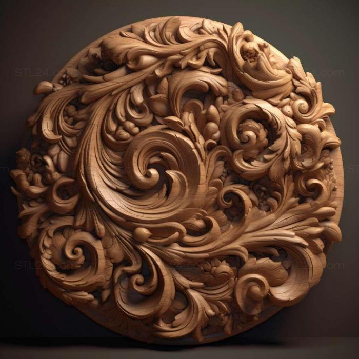 Patterns and decorations (Curly 4, PATTERN_244) 3D models for cnc
